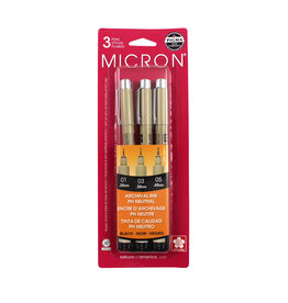 Sakura Sakura Pigma Microns, Fine Set of 3, Black (01,03,05)