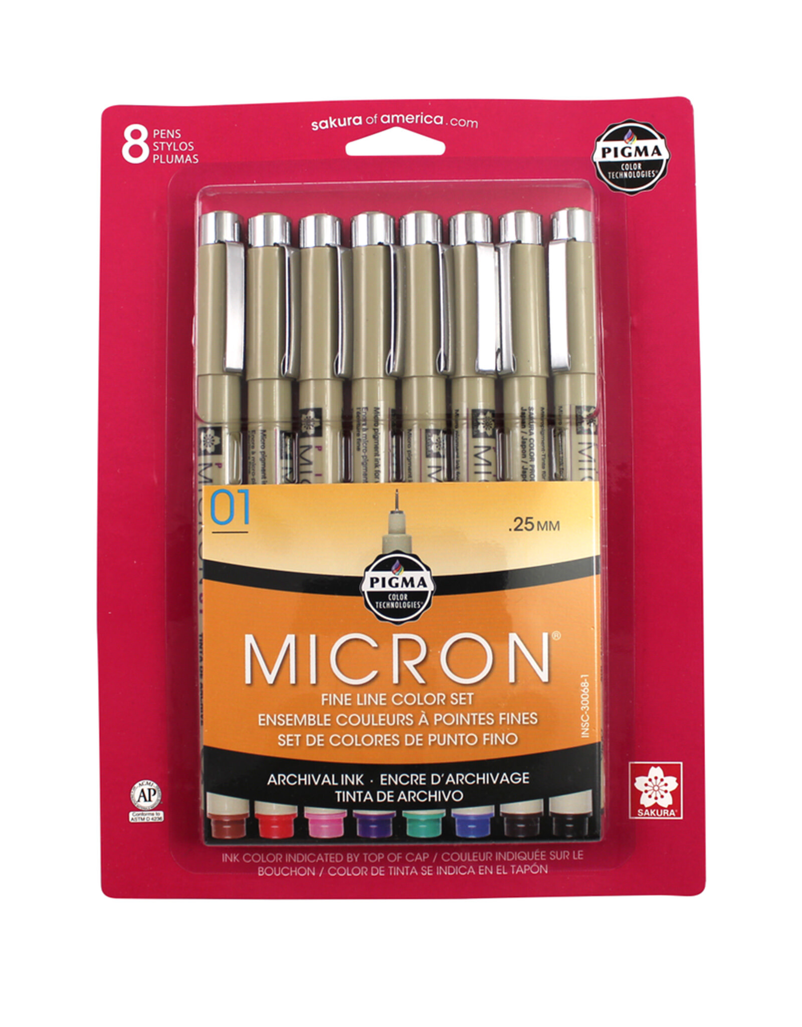  SAKURA PIGMA Micron Fineliner Pens Pack of 8 Black : Office  Products