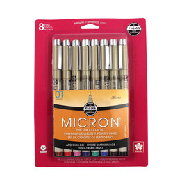 Sakura Sakura Pigma Micron 01, Fine Set of 8, Assorted Colors