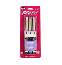 Sakura Sakura Pigma Brush Pens, Set of 3, Assorted Colors