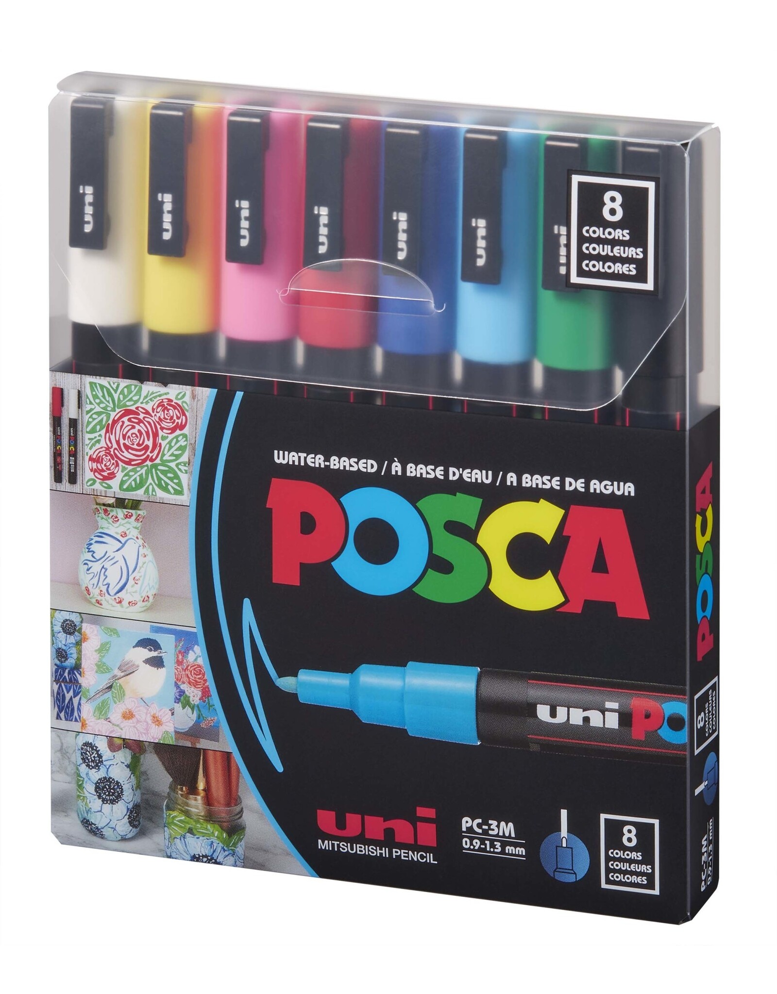 POSCA Uni POSCA Paint Markers, Basic Set of 8, Fine