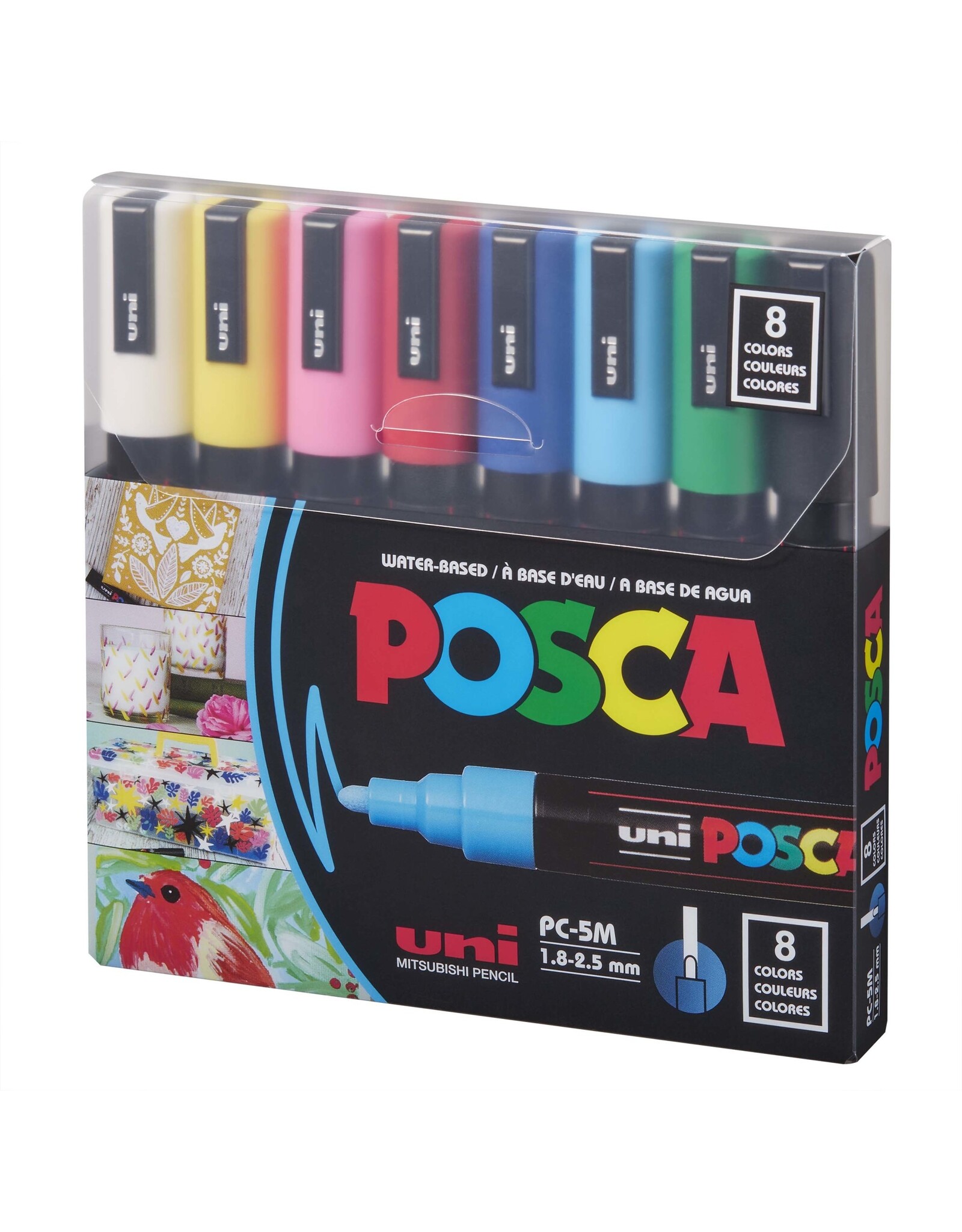 POSCA Uni POSCA Paint Markers, Basic Set of 8, Medium