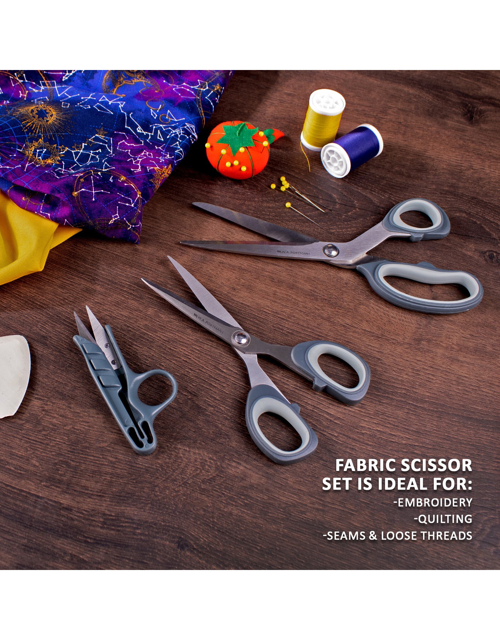 W.A. Portman 3pc Fabric Scissor Set - The Art Store/Commercial Art Supply