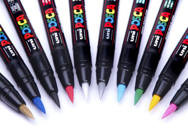 POSCA White - Full Set of 7 Pens (PC-17K, PC-8K, PC-5M, PC-3M, PC-1M,  PC-1MR, PCF-350)