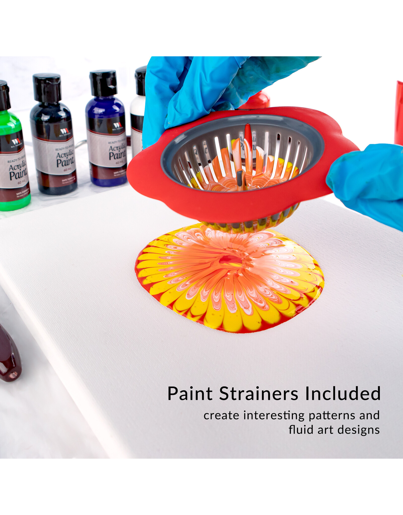 W.A. Portman WA Portman 38-PC Ready to Pour Acrylic Pouring Paint Set for Beginners & Professionals