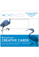Strathmore Strathmore Announcement Card Fluor. White w/ Deckle, 3 1/2" x 4 7/8"
