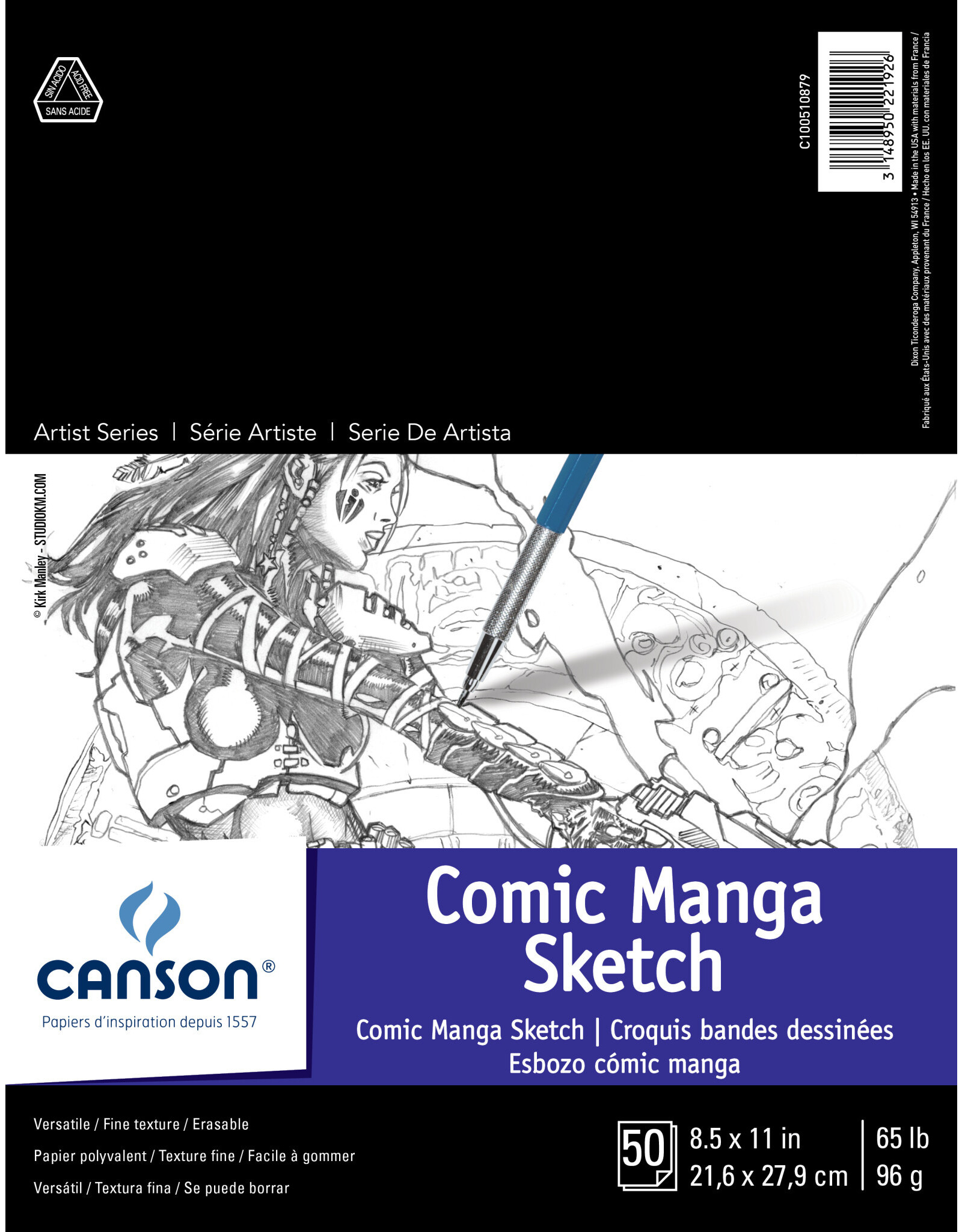 Canson Canson Artist Series Comic/Manga Sketch, 8½” x 11", 50 Sheets