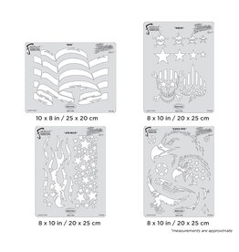 CLEARANCE Artool Airbrush Template, Patriotica Freehand Template Set by Craig Fraser
