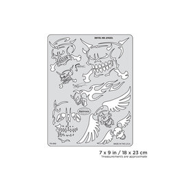 CLEARANCE Artool Airbrush Template, Son of Skullmaster Devil or Angel Freehand Template by Craig Fraser