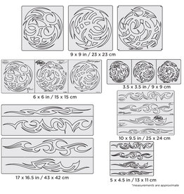 CLEARANCE Artool Airbrush Template, Tribal Master Freehand Template Set by Steve Vandemon