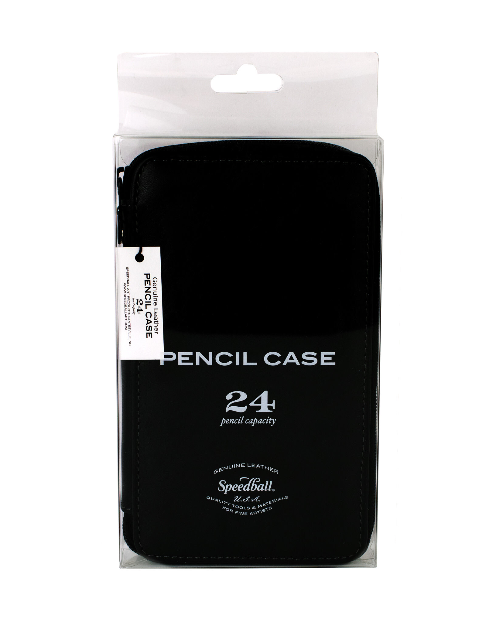 SPEEDBALL ART PRODUCTS Global Art Pencil Case, Genuine Leather, Black, 24 Pencils