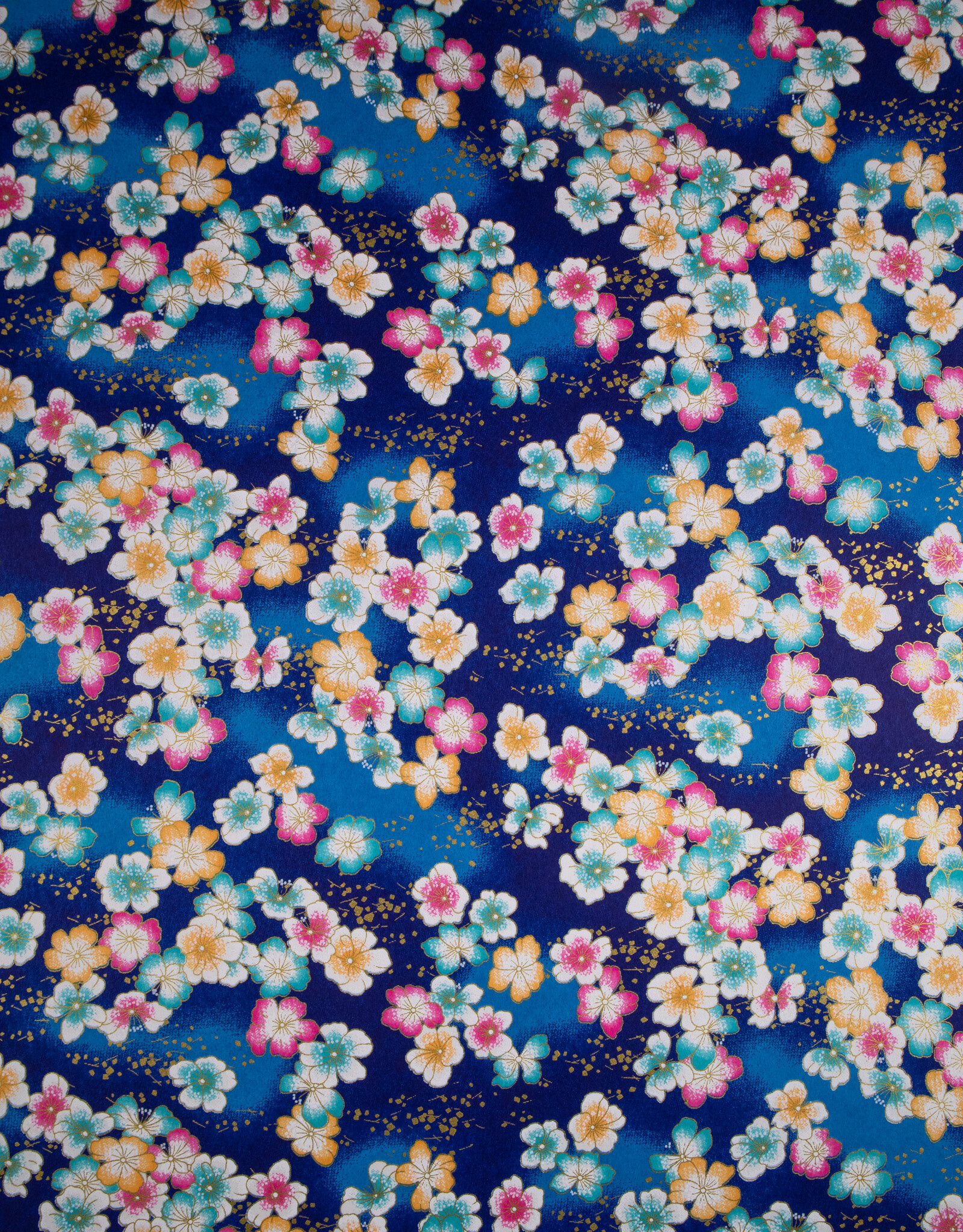 AITOH Aitoh Yuzenshi: Blossom Petals on Blue, 18.5" x 25"