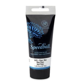 SPEEDBALL ART PRODUCTS Speedball Water-Soluble Block Printing Ink, Fluorescent Blue, 1.25oz