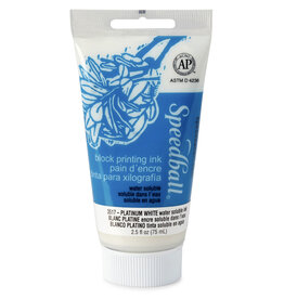 SPEEDBALL ART PRODUCTS Speedball Water-Soluble Block Printing Ink, Platinum White, 2.5oz