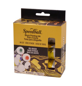 SPEEDBALL ART PRODUCTS Speedball Oil-Based Block Printing Ink Set, Assorted Colors, 6pc