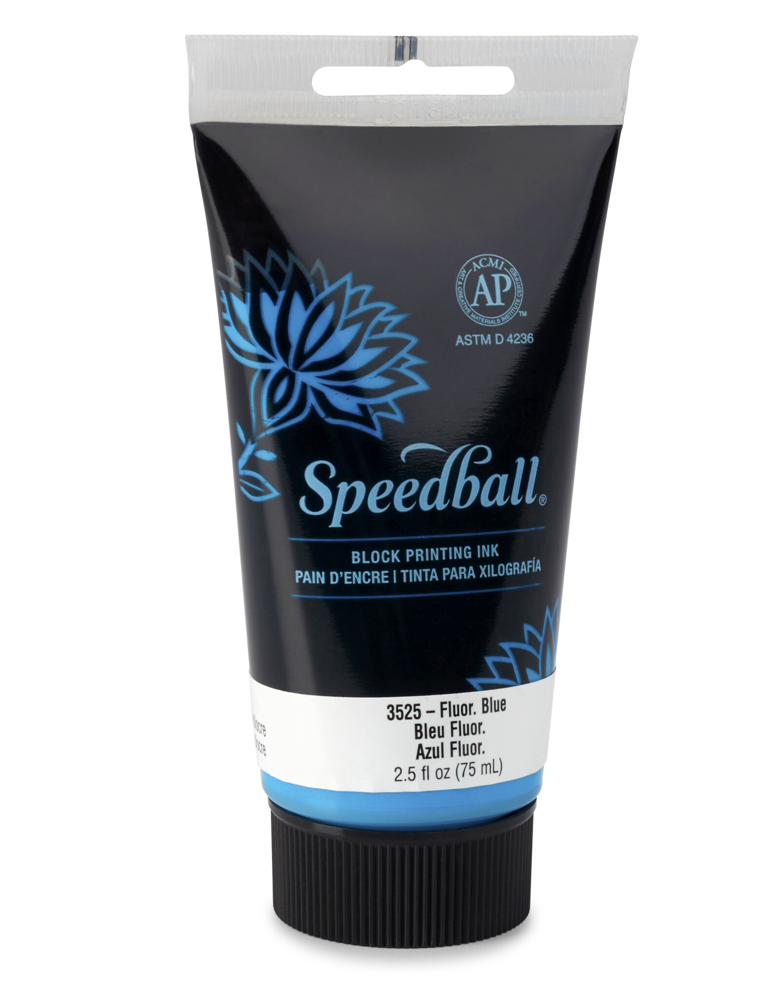 SPEEDBALL ART PRODUCTS Speedball Water-Soluble Block Printing Ink, Fluorescent Blue, 2.5oz