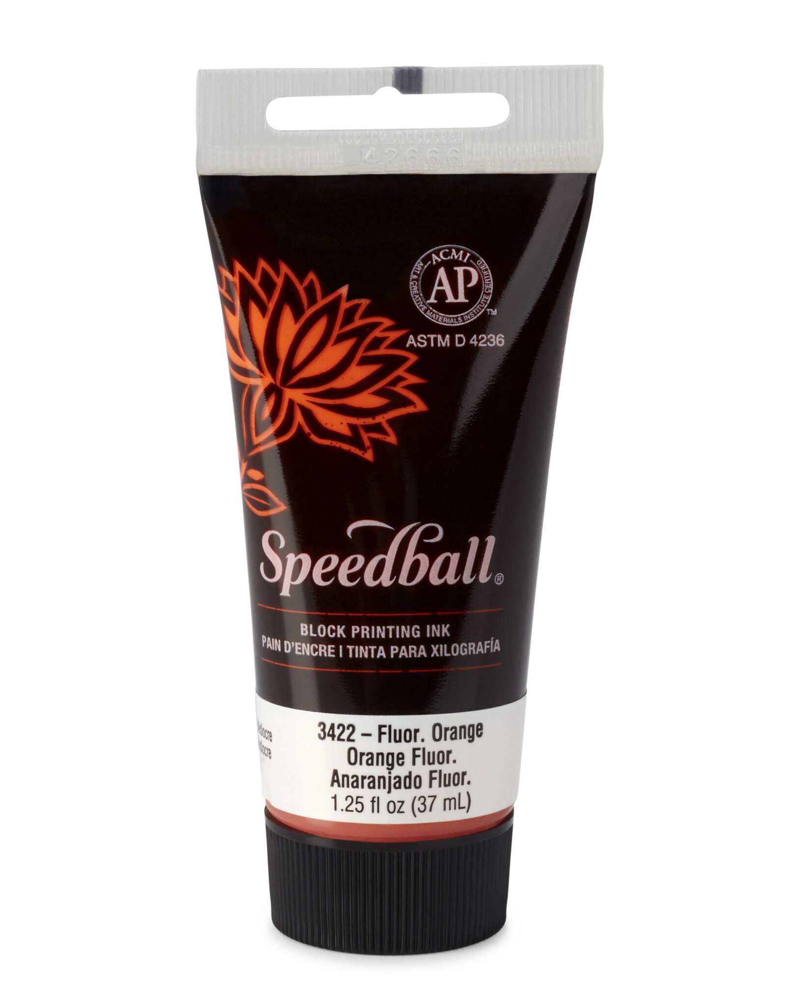 SPEEDBALL ART PRODUCTS Speedball Water-Soluble Block Printing Ink, Fluorescent Orange, 1.25oz