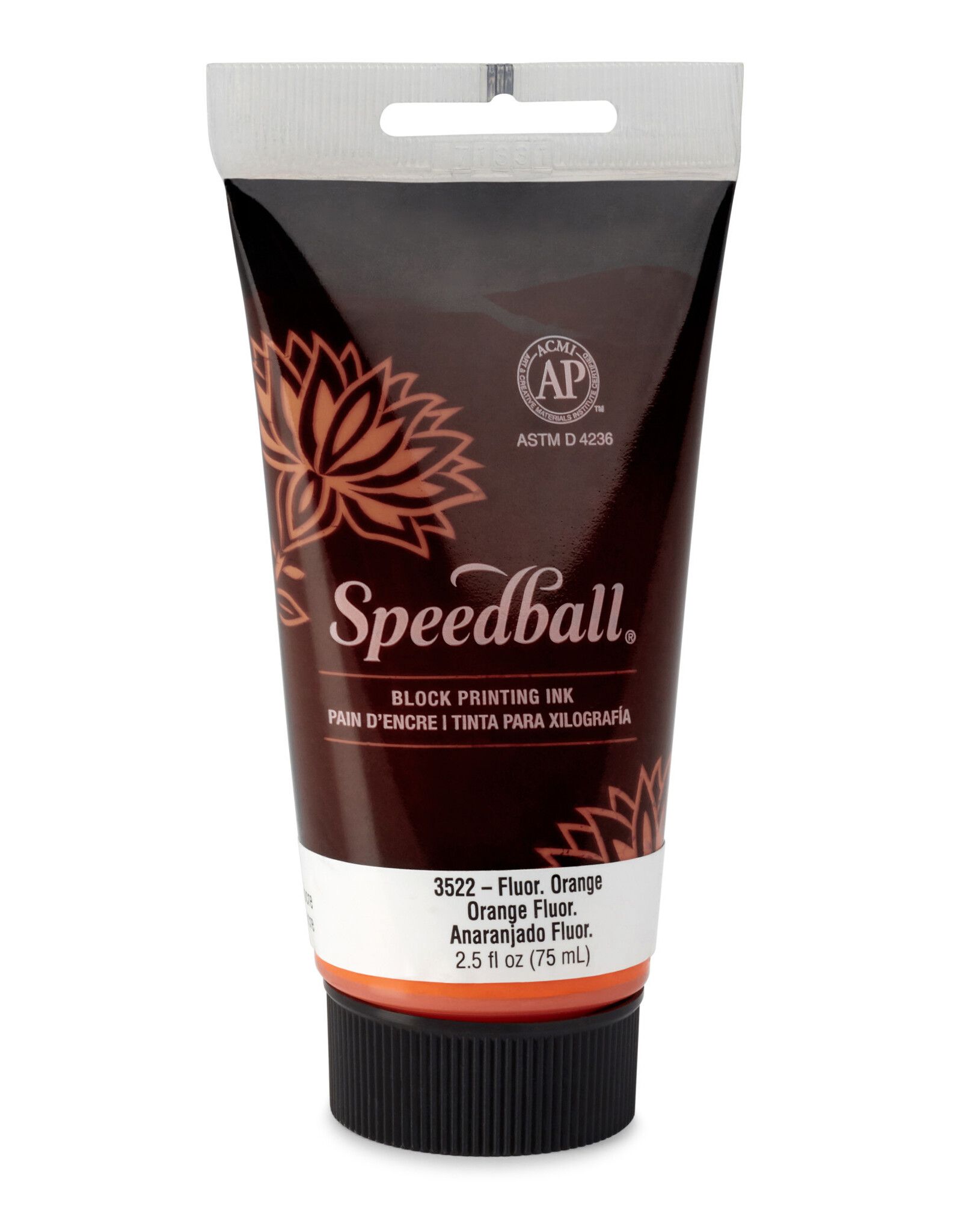 SPEEDBALL ART PRODUCTS Speedball Water-Soluble Block Printing Ink, Fluorescent Orange, 2.5oz