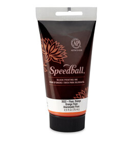 SPEEDBALL ART PRODUCTS Speedball Water-Soluble Block Printing Ink, Fluorescent Orange, 2.5oz