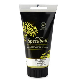 SPEEDBALL ART PRODUCTS Speedball Water-Soluble Block Printing Ink, Fluorescent Yellow, 2.5oz