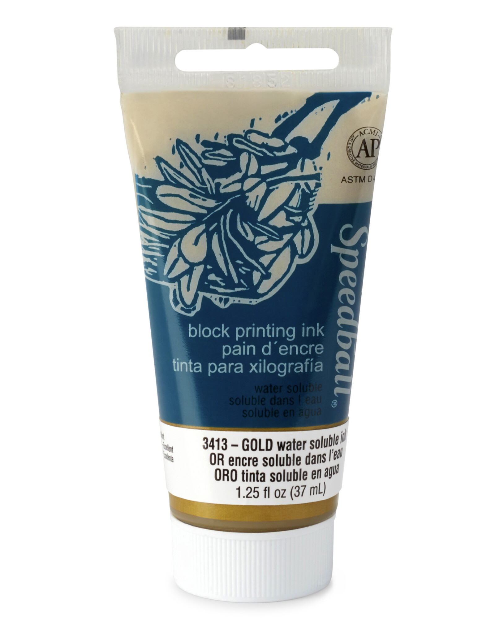 SPEEDBALL ART PRODUCTS Speedball Water-Soluble Block Printing Ink, Gold, 1.25oz