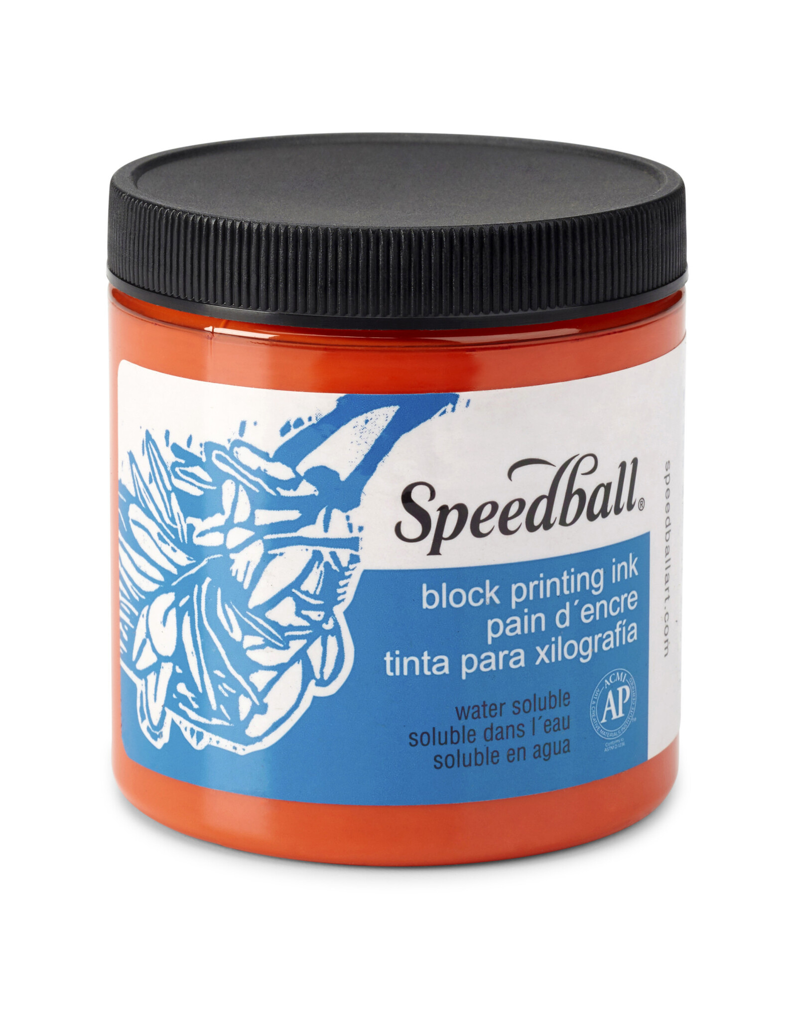 SPEEDBALL ART PRODUCTS Speedball Water-Soluble Block Printing Ink, Orange, 8oz