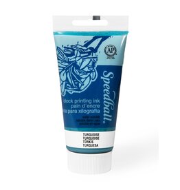 SPEEDBALL ART PRODUCTS Speedball Water-Soluble Block Printing Ink, Turquoise, 2.5oz