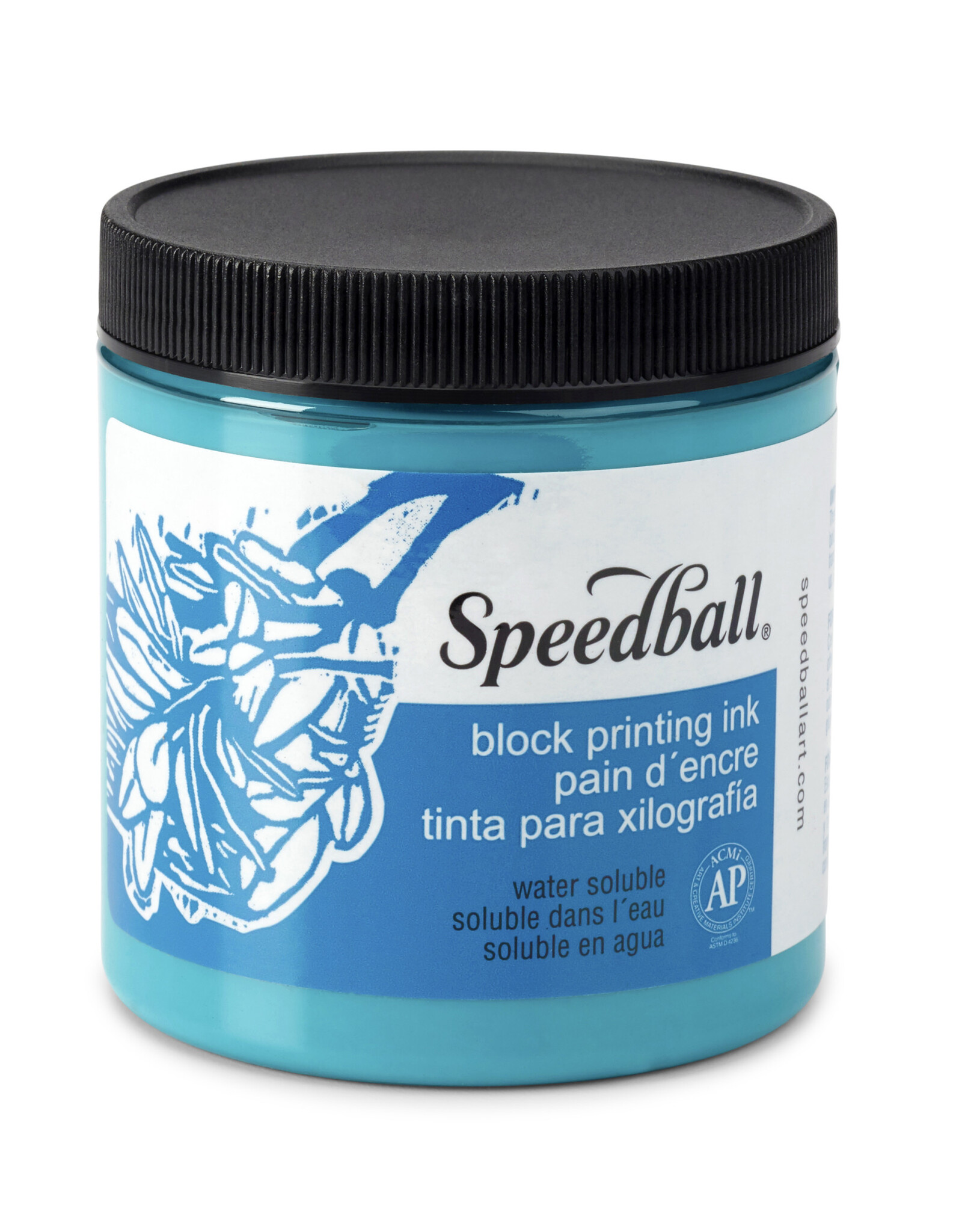 SPEEDBALL ART PRODUCTS Speedball Water-Soluble Block Printing Ink, Turquoise, 8oz