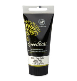 SPEEDBALL ART PRODUCTS Speedball Water-Soluble Block Printing Ink, Fluorescent Yellow, 1.25oz