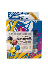 SPEEDBALL ART PRODUCTS Speedball Water-Soluble Block Printing Ink Set, Assorted Colors, 6pc