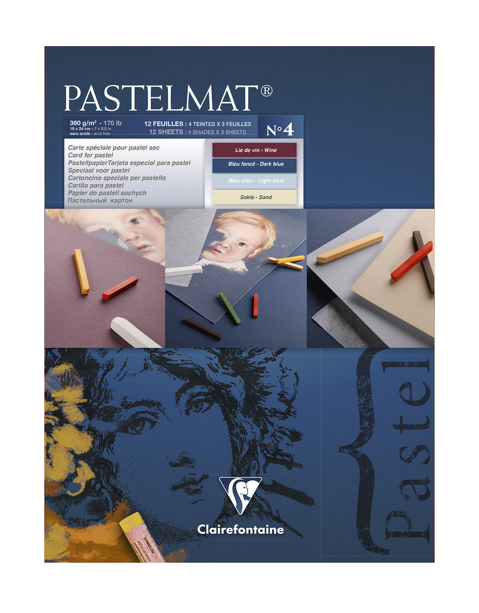 Exaclair Exaclair Pastelmat Pad, 12 sheets, 11 8/10” x 15¾”, Assorted Tones  #4