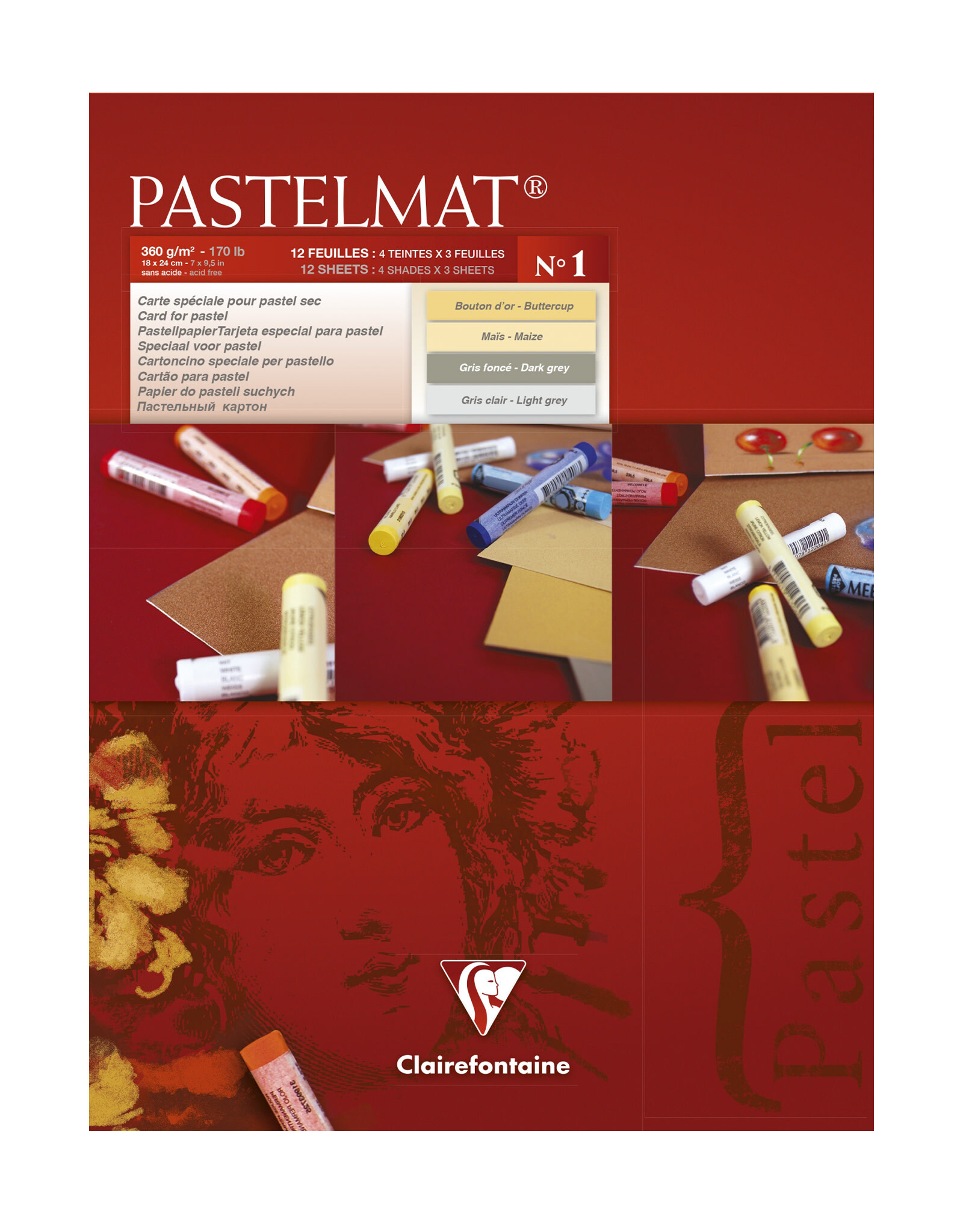 Exaclair Exaclair Pastelmat Pad, 12 sheets, 9 ½” x 11 8/10”, Assorted #1