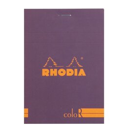 Rhodia Rhodia ColoR Pad, 70 Lined Sheets, 3 3/8" x 4 3/4", Violet