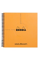 Rhodia Rhodia Reverse Book & Dot Book, 80 Dotted Sheets, 8 1/4" x 8 1/4", Orange