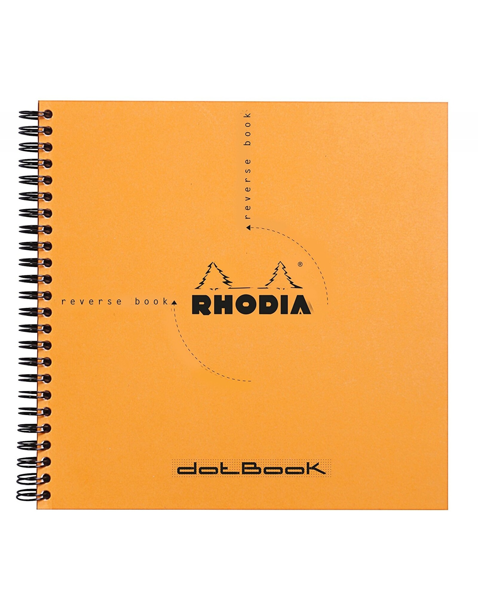 Rhodia Rhodia Reverse Book & Dot Book, 80 Dotted Sheets, 8 1/4" x 8 1/4", Orange