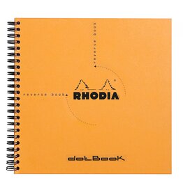 Rhodia Rhodia Reverse Book & Dot Book, 80 Dotted Sheets, 8 1/4" x 8 1/4", Orange