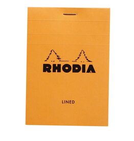 Rhodia Rhodia Staplebound Notepad, 80 Lined Sheets, 3 3/8” x 4¾”, Orange