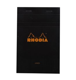 Rhodia Rhodia Staplebound Notepad, 80 Lined Sheets, 4 3/8” x 6 3/8”, Black