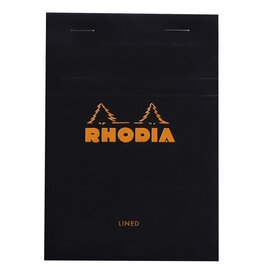 Rhodia Rhodia Staplebound Notepad, 80 Lined Sheets, 4” x 6”, Black