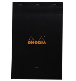 Rhodia Rhodia Staplebound Notepad, 80 Lined Sheets, 8¼” x 12½”, Black