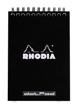 Rhodia Rhodia Wirebound Notepad, 80 Dotted Sheets, 4" x 6", Black