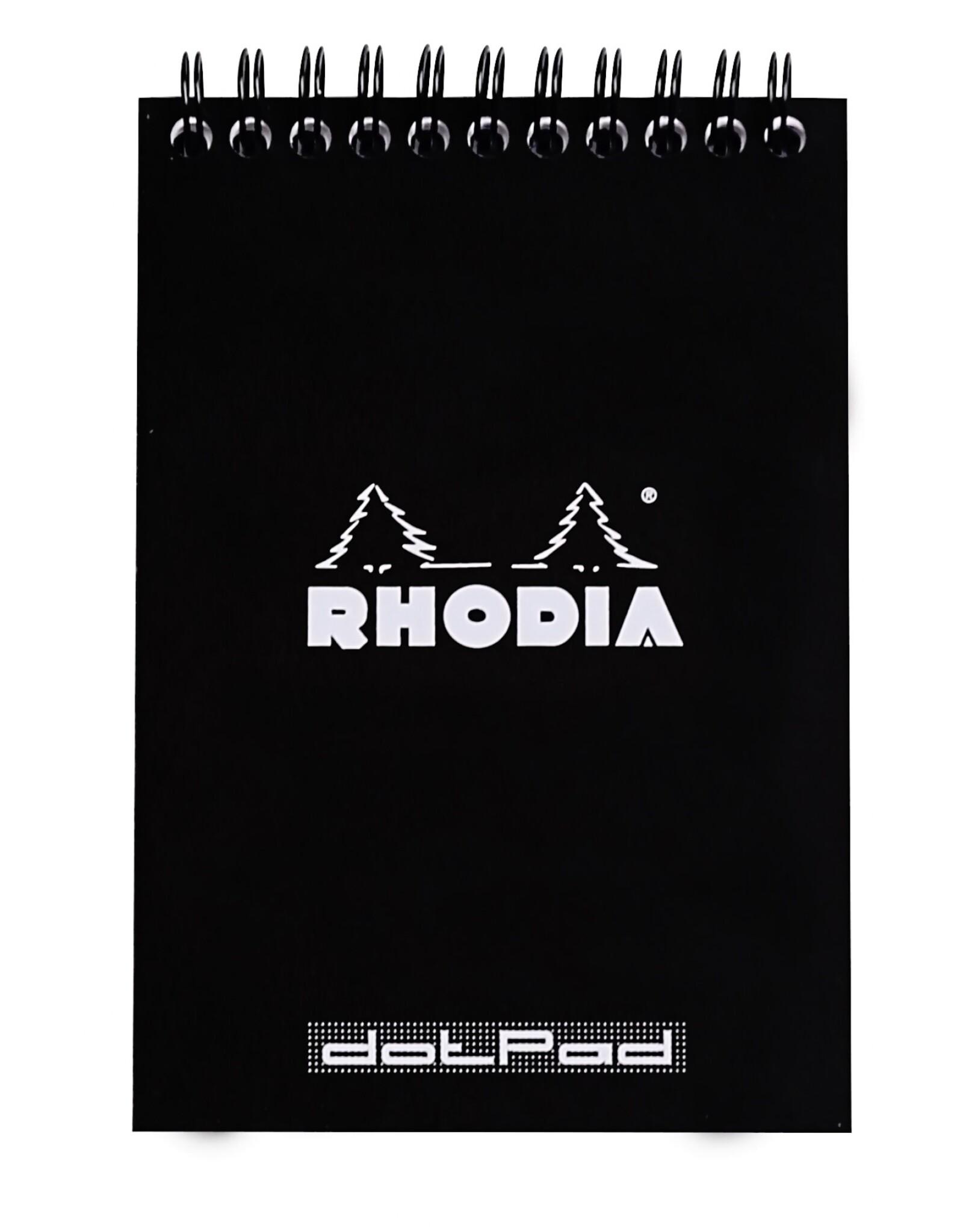 Rhodia Rhodia Wirebound Notepad, 80 Dotted Sheets, 4" x 6", Black