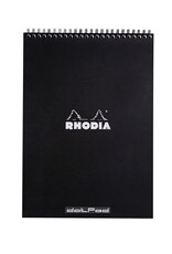 Rhodia Rhodia Wirebound Notepad, 80 Dotted Sheets, 8 1/4" x 11 3/4", Black