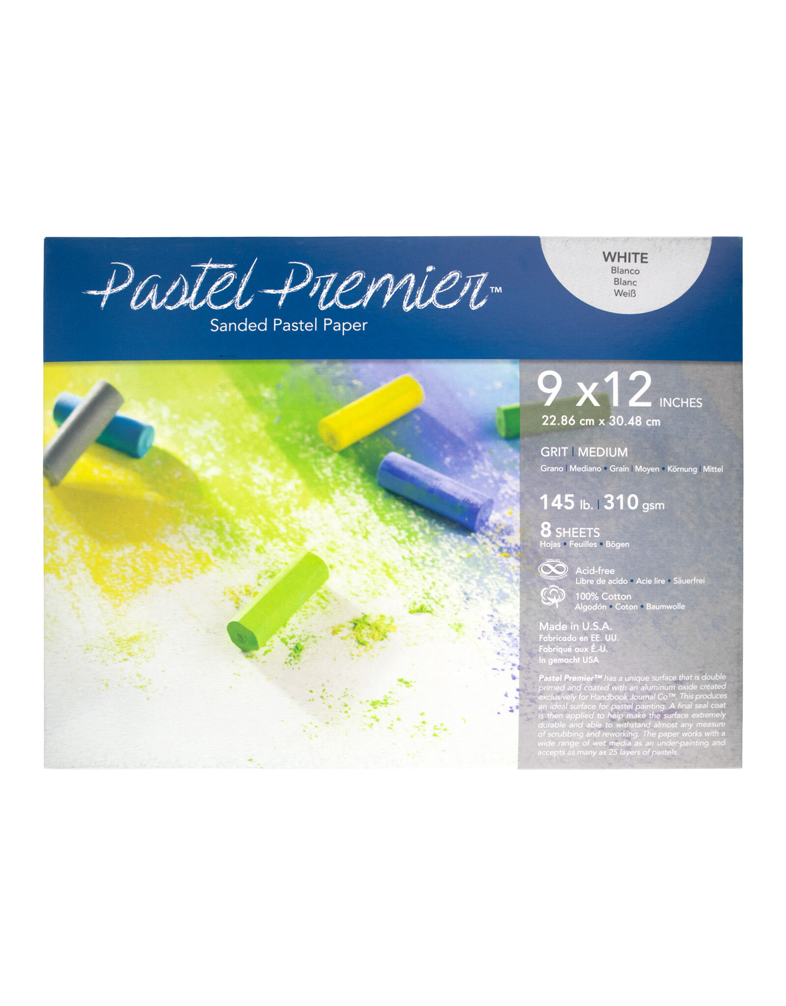 SPEEDBALL ART PRODUCTS Speedball Premier Pastel Pochette, Medium Grit, 9” x 12”, White
