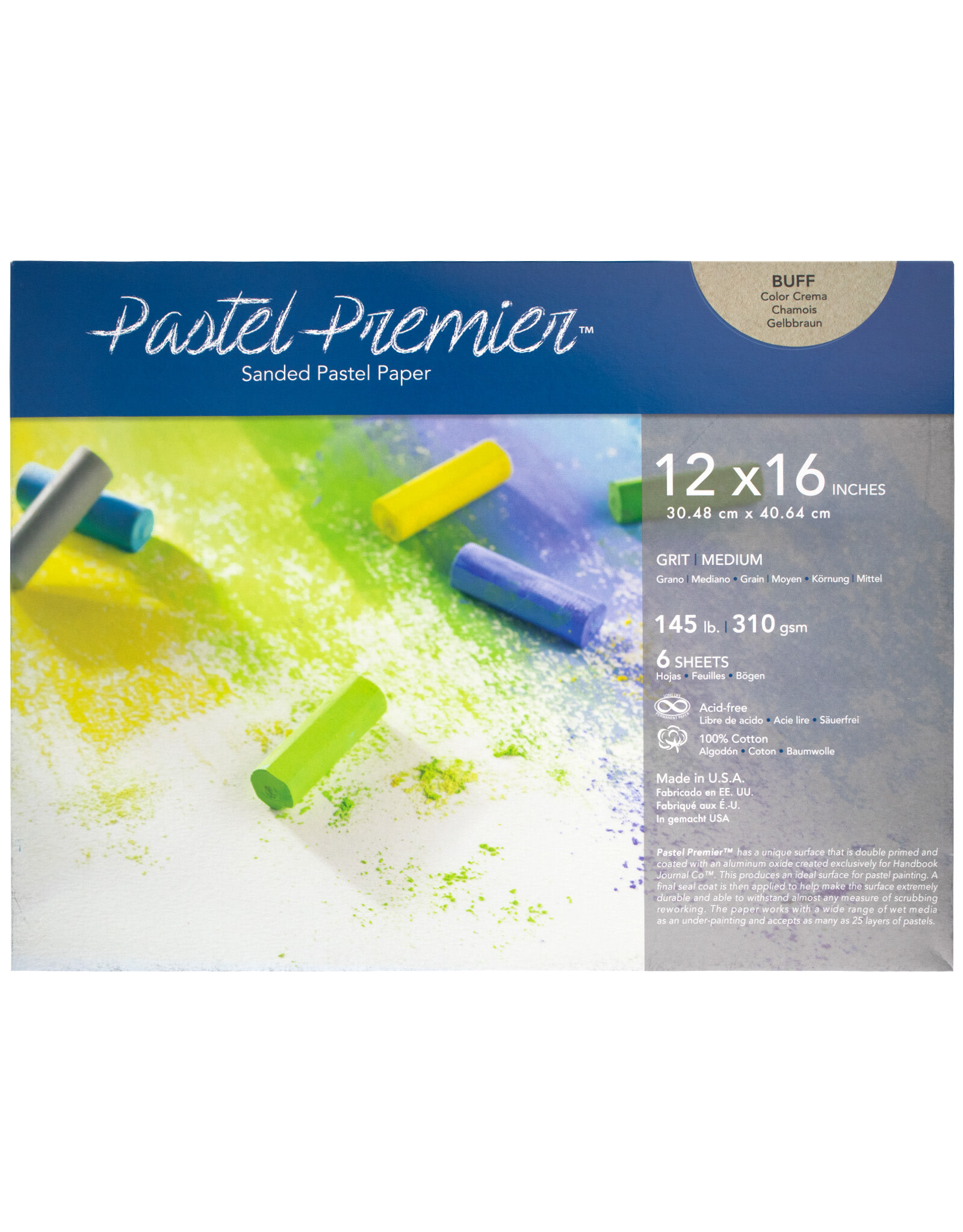 CLEARANCE Speedball Premier Pastel Pochette, Medium Grit, 12” x 16”, Buff