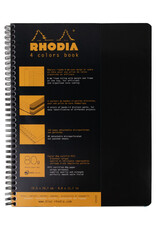 Rhodia Rhodia Color Book Notebook, 80 Lined Sheets, 9" x 11 3/4", Black