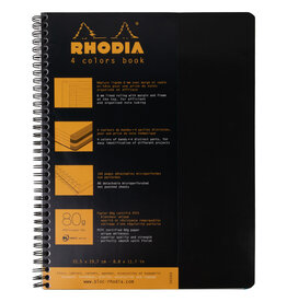 Rhodia Rhodia Color Book Notebook, 80 Lined Sheets, 9" x 11 3/4", Black