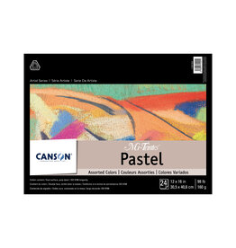 Canson Canson Mi Teintes Pastel Paper, 24 Sheets, 12” x 16”, Assorted Tones