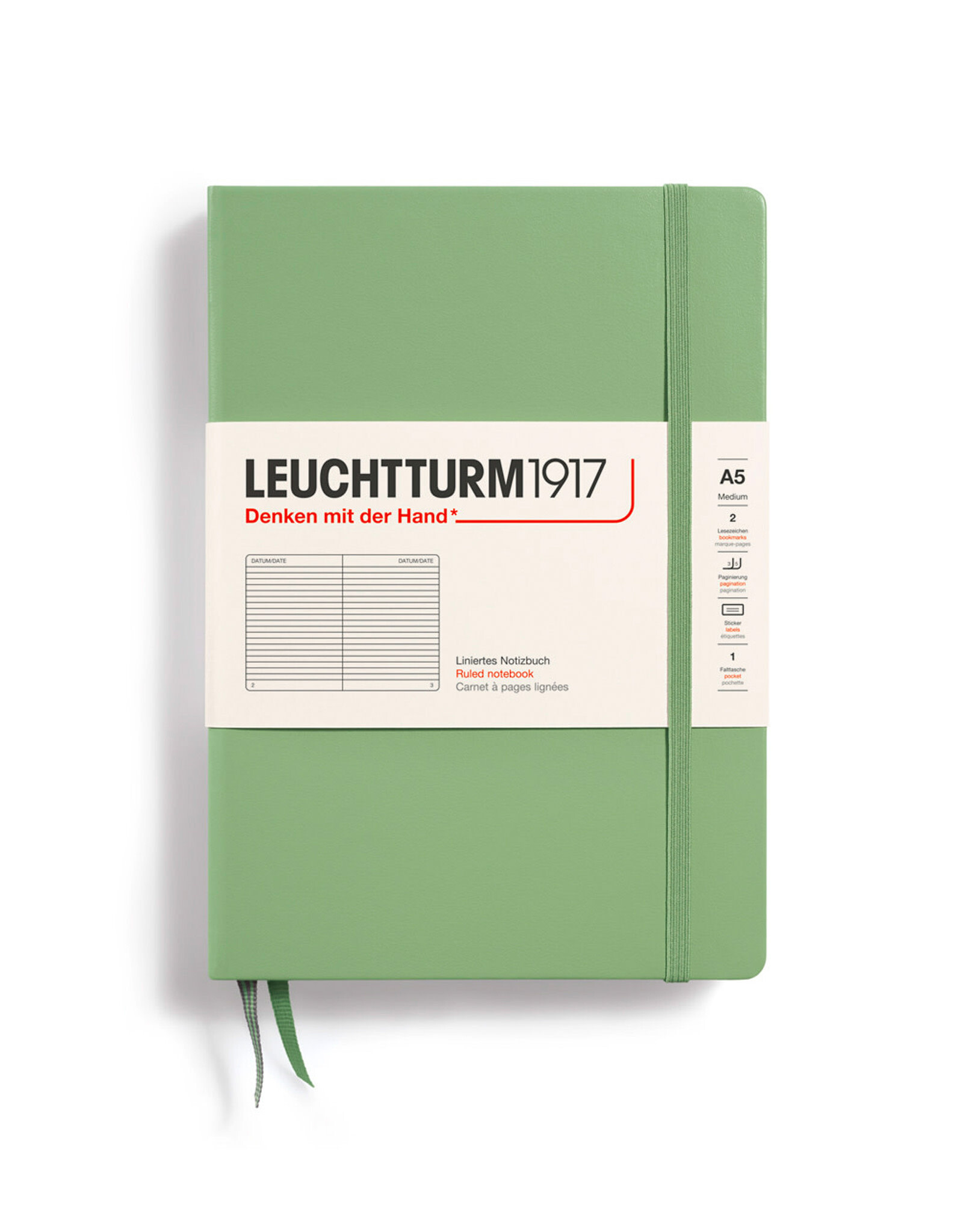 LEUCHTTURM1917 LEUCHTTURM1917 Notebook Classic, Sage, A5, Ruled
