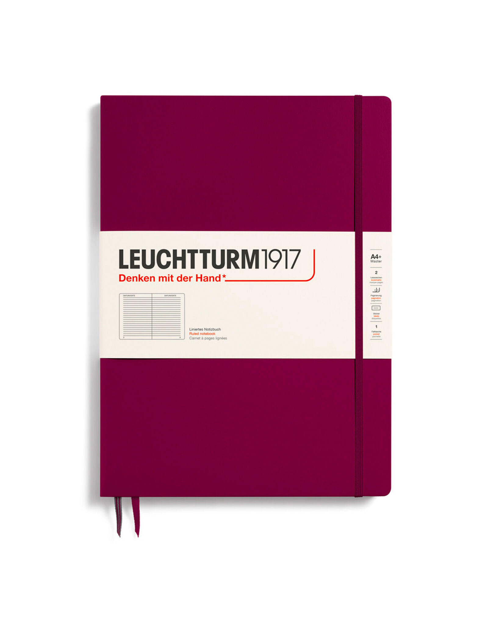 LEUCHTTURM1917 LEUCHTTURM1917 Notebook Classic, Port Red, A4, Ruled
